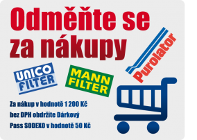 Odměňte se za nákupy filtrů – MANN, PUROLATOR, UNICO